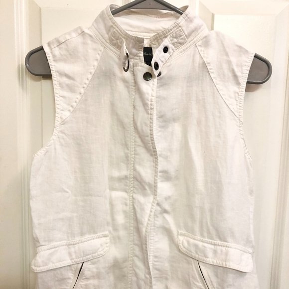 Michael Stars Linen Moto Vest Size XS NWT White - Picture 12 of 13